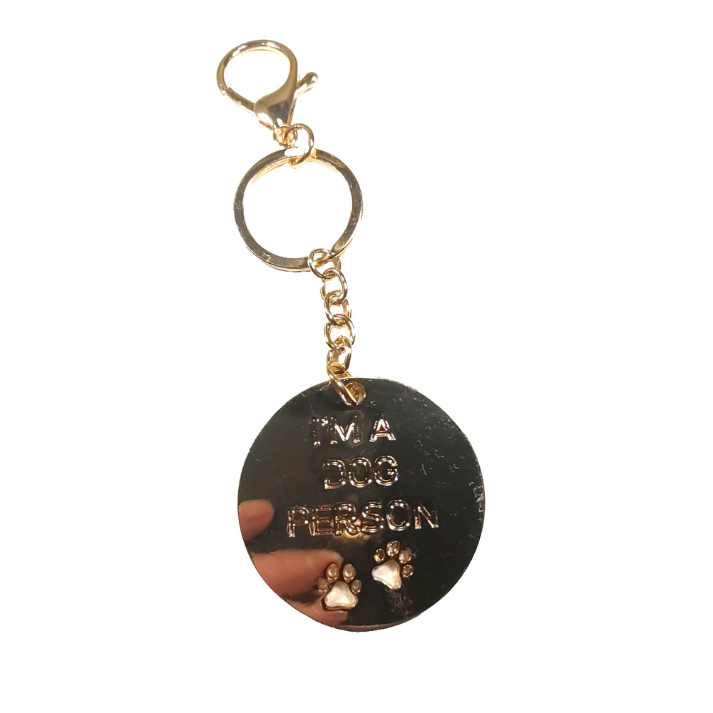 I' M A Dog Person Rose Gold Color Keychain Purse Luggage Clip Animal Paws